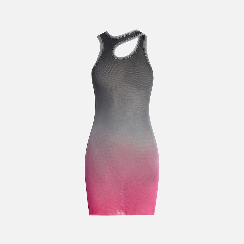 Sleeveless Ombre Bodycon Mini Dress in Gray and Pink